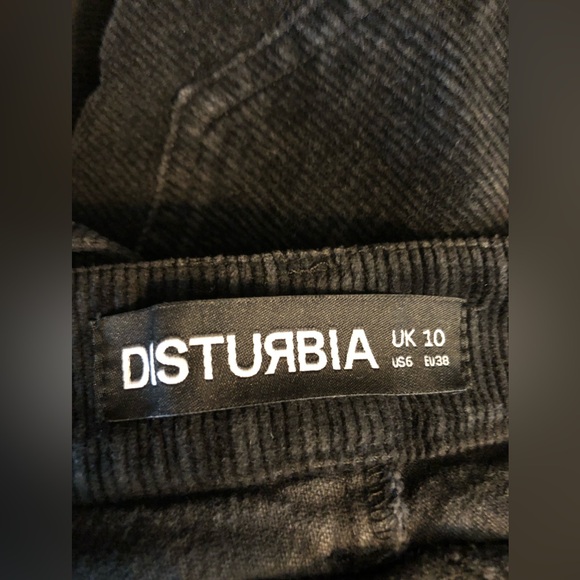 DISTURBIA Pipistrelle gothic flared bat corduroy pants US6 - Picture 8 of 10